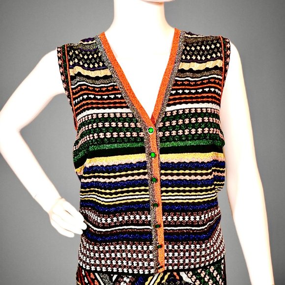 Missoni Sweaters - ⭐️ SALE: $1140 Orange Label MISSONI Metallic Knit Cardigan Vest Size 6